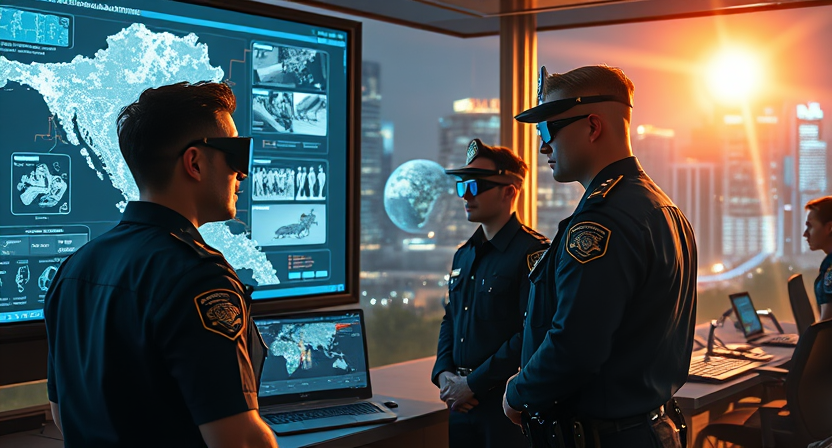 AI police team using data fusion technology for investigation