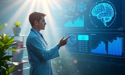 Doctor using AI to predict disease