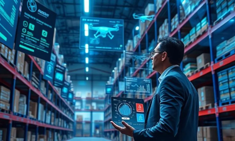 Men using AI for inventory management