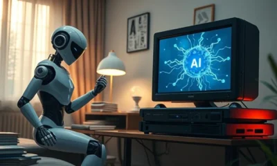 Gemini Robotics robot helping with chores in a cozy American living room.