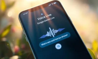 Google Gemini Live on iPhone lock screen displaying real-time voice chat with AI assistant.