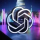 Futuristic OpenAI logo with audio waves forming O1-Pro model against U.S. Capitol, highlighting 2025 AI regulation shifts.