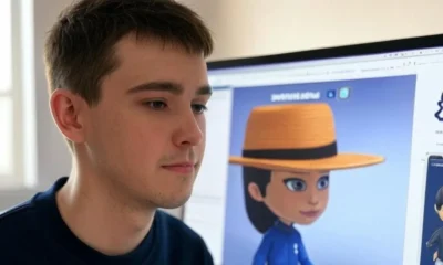 User designing Snapchat AI Lenses with AR effects and Lens Studio interface in the background