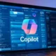 Futuristic Copilot memory feature interface on a laptop screen displaying personalized data in 2025.