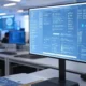 Modern workstation with a computer screen displaying AI data and text, symbolizing Google’s Gemini and Veo merger in a tech office setting.