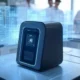Futuristic AI device analyzing medical data in a lab, symbolizing the FDA and OpenAI collaboration to speed up drug approvals, with healthcare professionals in the background.